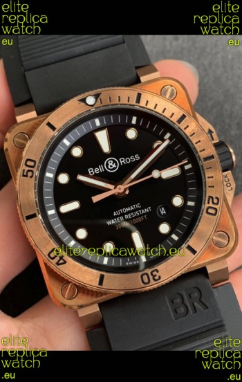 Bell & Ross BR03-92 Diver Rose Gold Swiss Replica Watch 1:1 Mirror Replica