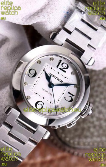 Pasha De Cartier 1:1 Mirror Quality Automatic Swiss Replica Watch 32MM - Steel Dial