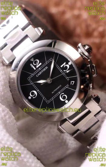 Pasha De Cartier 1:1 Mirror Quality Automatic Swiss Replica Watch 32MM - Black Dial