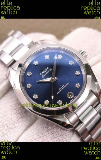 Omega Seamaster Aquaterra 150M 34MM Swiss Replica Watch in Blue Dial