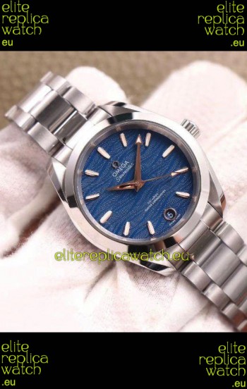 Omega Seamaster Aquaterra 150M 34MM Swiss Replica Watch in Blue Dial