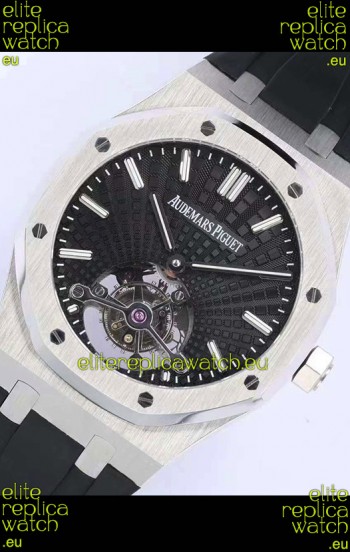 Audemars Piguet Royal Oak Tourbillon 41mm Black Dial in 904L Steel Case Rubber Strap