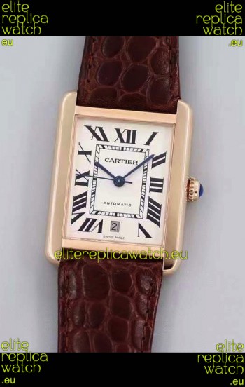 Cartier Tank Solo Swiss Automatic Watch in Rose Gold Plating 31MM Wide 