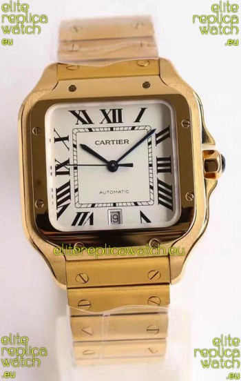 Cartier Santos De Cartier XL 1:1 Yellow Gold Casing Swiss Replica Watch 40MM