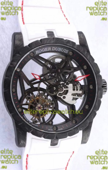 Roger Dubuis Excalibur Spider Flying Tourbillon Skeleton Carbon Casing 1:1 Mirror Swiss Watch