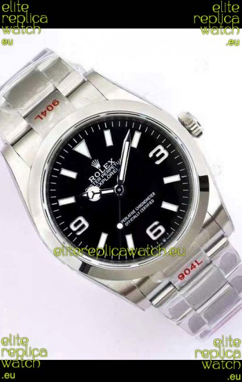 Rolex Explorer I Black Dial - 904L Steel in 3235 Swiss Automatic Movement