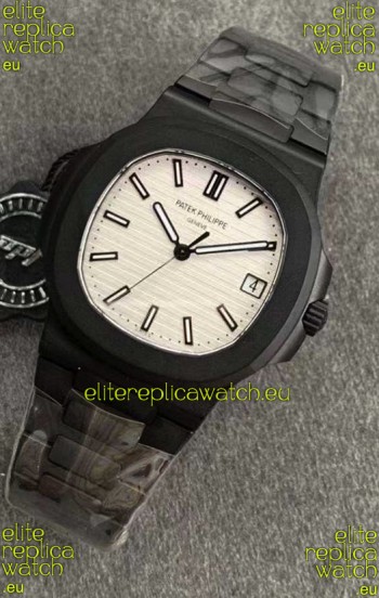 Patek Philippe Nautilus 5711 Black Venom PVD Swiss Replica Watch in White Dial 