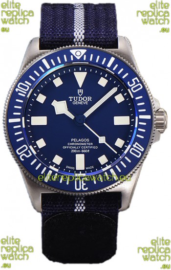 Tudor Pelagos FXD Titanium Casing 1:1 Mirror Replica Blue Dial in Blue Nato Strap