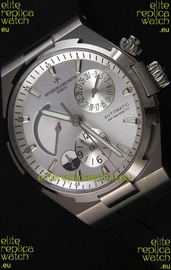 Vacheron Constantin Overseas Dual Time Steel White Dial Swiss Replica Watch 