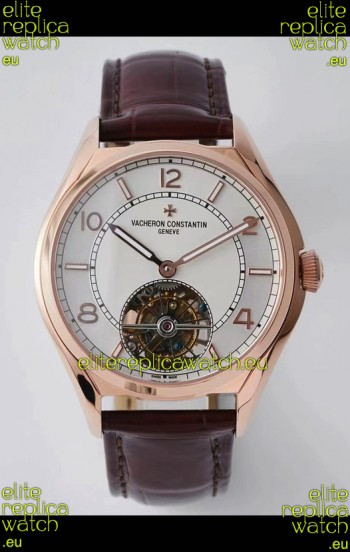 Vacheron Constantin Fiftysix Tourbillon Rose Gold Steel 1:1 Mriror Replica White Dial