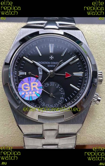 Vacheron Constantin Overseas Dual Time Stainless Steel 1:1 Mirror Swiss Replica Black Dial