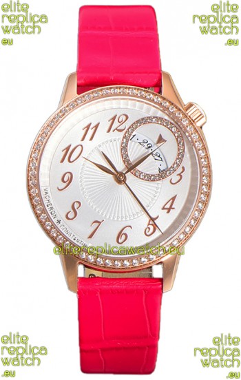 Vacheron Constantin Egerie Muse Rose Gold Casing in White Dial Swiss Replica
