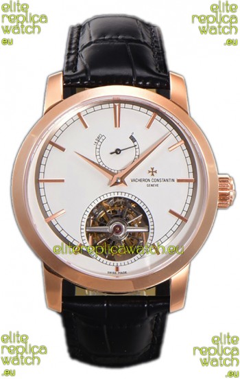 Vacheron Constantin Traditionelle 14-Day Tourbillon White Dial Rose Gold 1:1 Mirror Replica Watch 