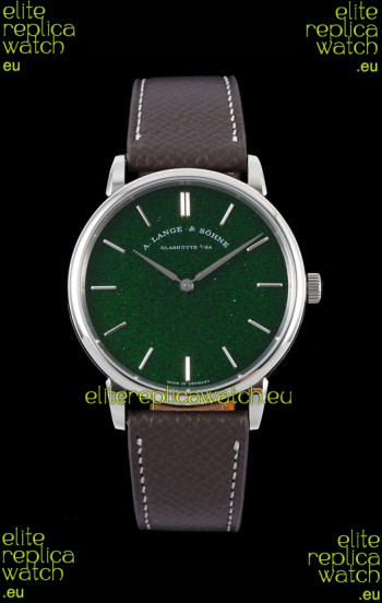 A.Lange & Sohne Saxonia Thin Swiss Replica Watch Steel Case Green Dial