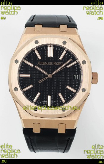Audemars Piguet Royal Oak 15510OR 41MM Rose Gold Black Dial Super Clone Replica Watch