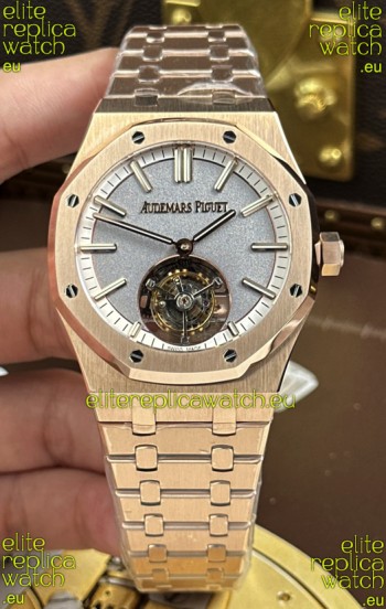 Audemars Piguet Royal Oak 26730OR Flying Tourbillon 41mm in 904L Rose Gold with Grey Dial