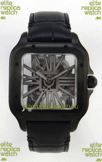 Santos De Cartier Super Clone Watch in Skeleton Dial PVD MLF Coating Watch 