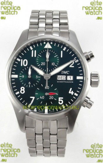 IWC Super Clone Pilot Chronograph Edition Green Dial Swiss Replica Watch 
