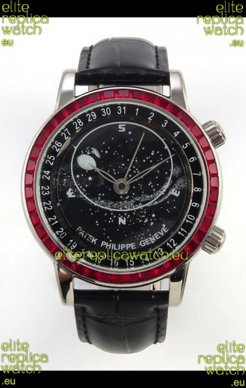 Patek Philippe Grand Complications 6102 Black Dial Red Diamonds Swiss Replica Watch 