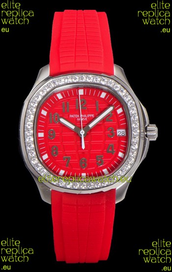 Patek Philippe Super Clone Aquanaut Stainless Steel Red Dial 38.5MM Watch 