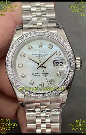 Rolex Datejust Super Clone Mother of Pearl Dial Steel Casing Watch 28MM