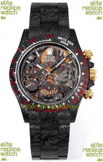 Rolex Daytona Blaken Black Carbon 1:1 Swiss Mirror Replica Skeleton Dial Cal.4130 Movement
