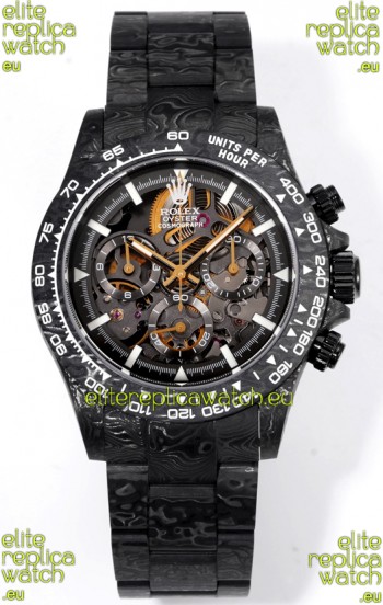Rolex Daytona Blaken Black Carbon 1:1 Swiss Mirror Replica Skeleton Dial Cal.4130 Movement