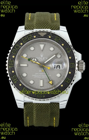 Rolex GMT Masters DiW White Carbon Casing Swiss Replica Watch Verdant Gray Dial 