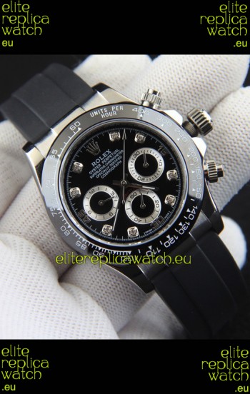 Rolex Daytona Japanese Movement Steel Casing Replica Watch in Black Dial