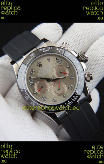Rolex Daytona Japanese Movement Steel Casing Replica Watch in Grey Dial