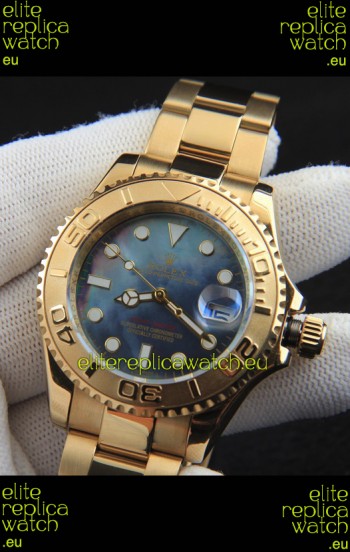 Rolex Yachtmaster Japanese Movement Watch in Gold Casing - Pearl dial 37MM