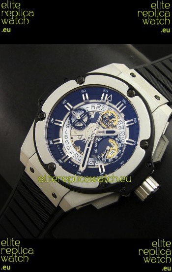Hublot Big Bang King Power Skeleton Swiss Watch in Brushed Steel