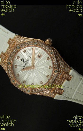Audemars Piguet Royal Oak LADY Replica Watch in Pink Gold Casing