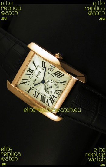 Cartier Tank Anglaise Japanese Replica Watch 34MM - White Dial Pink Gold 