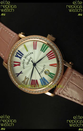 Franck Muller Master of Complications Liberty Japanese Watch in Pink Strap