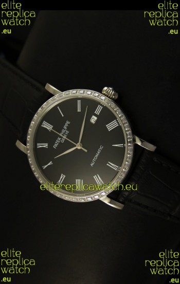 Patek Philippe Calatrava 5120 Swiss Replica Watch in Steel Casing - Roman Hours