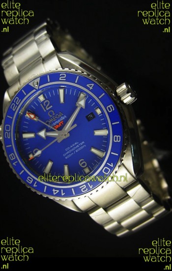 Omega Planet Ocean GMT Blue Swiss Replica Watch - 1:1 Ultimate Mirror Edition