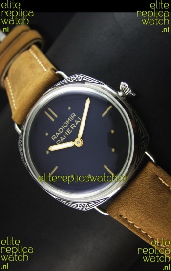 Panerai Radiomir PAM425 Floral engraved Case in Stainless Steel Case