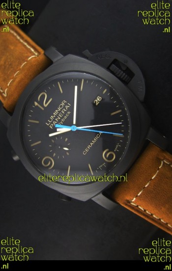 Panerai Luminor PAM00580 1950 3 Days Chrono Flyback Ceramica Watch P.9100 Movement