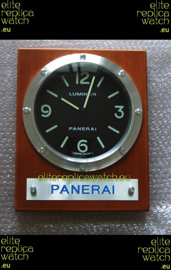 Panerai PAM255 Teak Wood Wall Clock White Dial - 1:1 Mirror Replica
