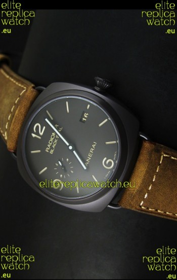 Panerai Radiomir PAM505 Black Seal 3 Days Edition with DLC Coated Case Swiss Watch 