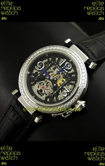 Cartier Ronde De Ladies Replica Watch in Decorated Skeleton Dial