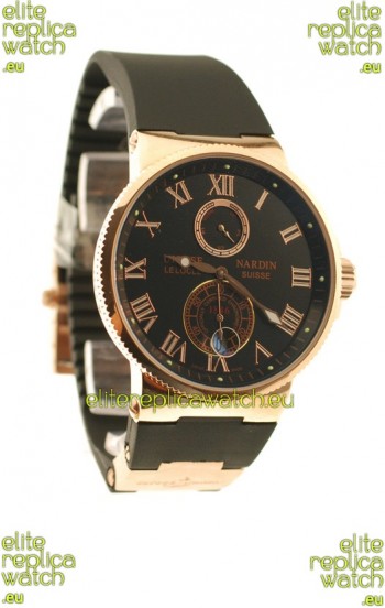Ulysse Nardin Maxi Marine Chronometer Japanese Replica Rose Gold Watch