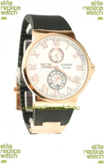 Ulysse Nardin Maxi Marine Chronometer Japanese Replica Rose Gold Watch