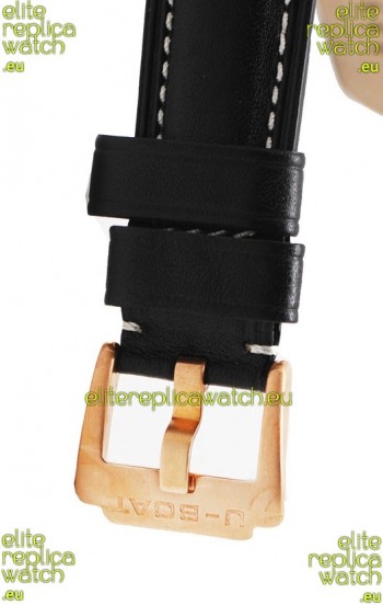 U-Boat Flightdeck Japanese Gold Replica Watch in Black Dial