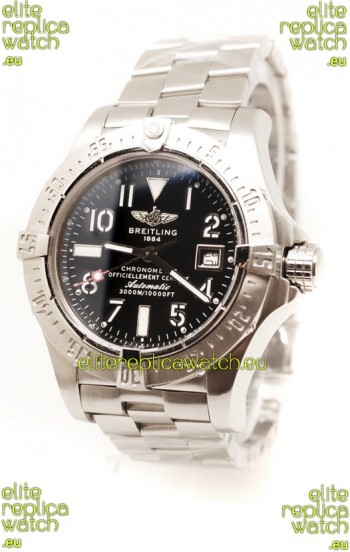 Breitling Chronograph Chronometre Swiss Replica Watch in Black Dial