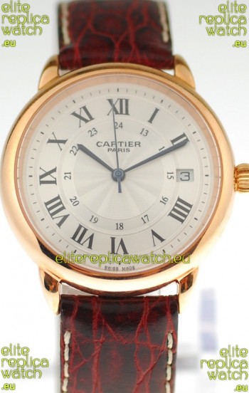 Ronde De Cartier Louis Swiss Replica Pink Gold Watch