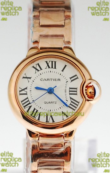 Ballon Bleu De Cartier Japanese Ladies Replica Pink Gold Watch