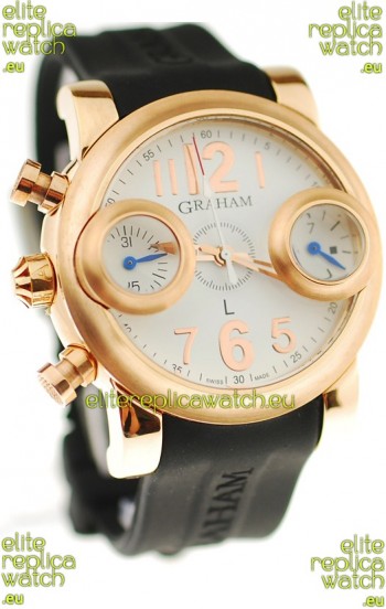 Graham Swordfish Japanese Replica Gold Watch in White Dial