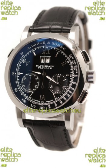 A. Lange & Sohne Datograph Flyback Swiss Replica Watch in Black Dial